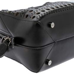 Pre Owned Alaia Black Leather Laser Cut Satchel