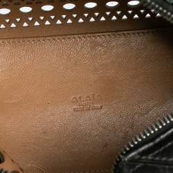 Pre Owned Alaia Black Leather Laser Cut Satchel