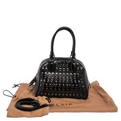 Pre Owned Alaia Black Leather Laser Cut Satchel