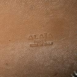 Pre Owned Alaia Black Leather Laser Cut Satchel