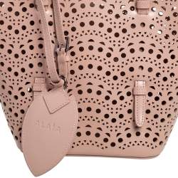 Pre Owned Alaia Beige Laser Cut Leather Mina Tote