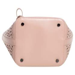 Pre Owned Alaia Beige Laser Cut Leather Mina Tote