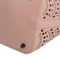 Pre Owned Alaia Beige Laser Cut Leather Mina Tote