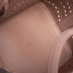 Pre Owned Alaia Beige Laser Cut Leather Mina Tote
