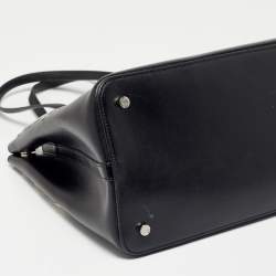 Alaia Black Leather Eyelet Embellished Tote