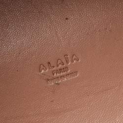 Alaia Black Leather Eyelet Embellished Tote