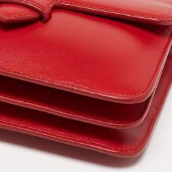 Pre Owned Alaia Red Leather Flap Crossbody Bag