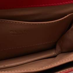 Pre Owned Alaia Red Leather Flap Crossbody Bag