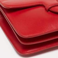 Pre Owned Alaia Red Leather Flap Crossbody Bag