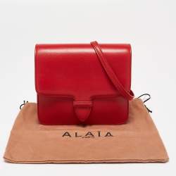 Pre Owned Alaia Red Leather Flap Crossbody Bag