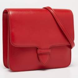 Pre Owned Alaia Red Leather Flap Crossbody Bag