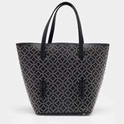 Pre Owned Alaia Black Leather Studded Tote