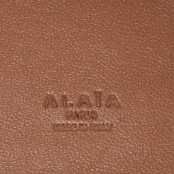 Alaia White Croc Embossed Leather Mina Vienne Tote