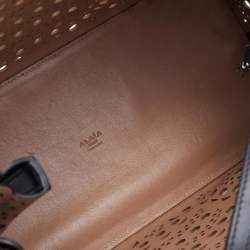 Pre Owned Alaia Black Leather Laser Cut Out Mina Shopper Tote