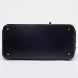 Pre Owned Alaia Black Leather Laser Cut Out Mina Shopper Tote