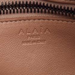 Pre Owned Alaia Beige Leather Laser Cut Out Bowler Bag