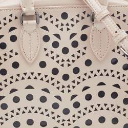 Pre Owned Alaia Beige Leather Laser Cut Out Bowler Bag
