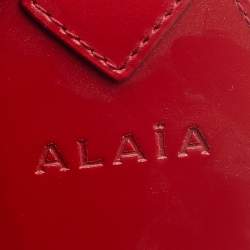 Pre Owned Alaia Red Perforated Leather Small Rose Marie Bucket Bag