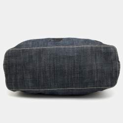 Pre Owned Alaia Dark Grey Denim and Leather Hobo