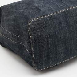 Pre Owned Alaia Dark Grey Denim and Leather Hobo