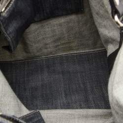 Pre Owned Alaia Dark Grey Denim and Leather Hobo