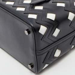 Alaia Black/White Leather Laser Cut Tote