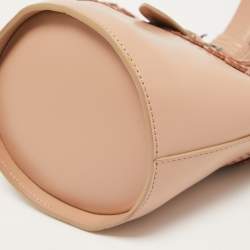 Alaia Beige Leather Laser Cut Bucket Bag