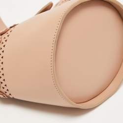 Alaia Beige Leather Laser Cut Bucket Bag