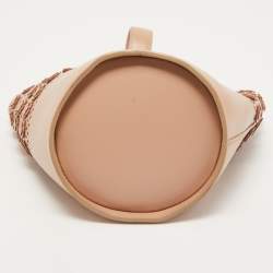 Alaia Beige Leather Laser Cut Bucket Bag