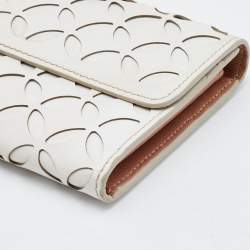 Alaia Beige Leather Flap Continental Wallet