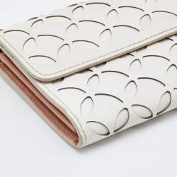 Alaia Beige Leather Flap Continental Wallet
