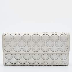 Alaia Beige Leather Flap Continental Wallet