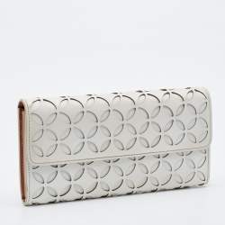 Alaia Beige Leather Flap Continental Wallet