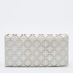 Alaia Beige Leather Flap Continental Wallet