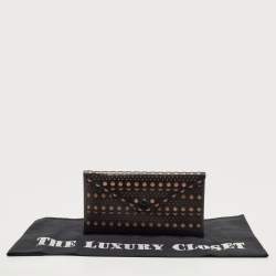 Alaia Black Lasercut Leather Envelope Clutch