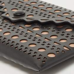 Alaia Black Lasercut Leather Envelope Clutch