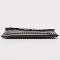 Alaia Black Lasercut Leather Envelope Clutch