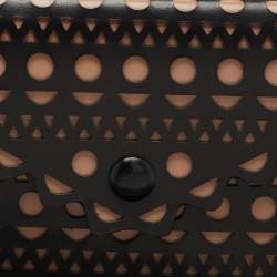 Alaia Black Lasercut Leather Envelope Clutch