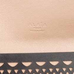 Alaia Black Lasercut Leather Envelope Clutch