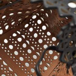 Pre Owned Alaia Black Laser Cut Leather Small Rose Marie Bucket Bag