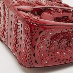 Alaia Burgundy Leather Laser Cut Bucket Bag