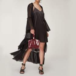 Alaia Burgundy Leather Laser Cut Bucket Bag