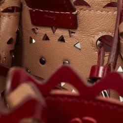 Alaia Burgundy Leather Laser Cut Bucket Bag