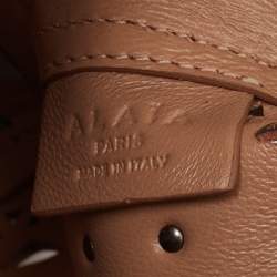 Alaia Burgundy Leather Laser Cut Bucket Bag