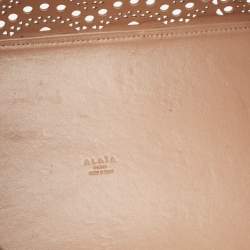 Alaia Black Leather Laser Cut Mina Tote