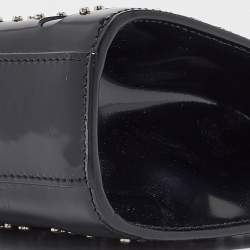 Pre Owned Alaia Black Patent Leather Studded Flap Clutch 
