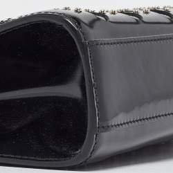 Pre Owned Alaia Black Patent Leather Studded Flap Clutch 