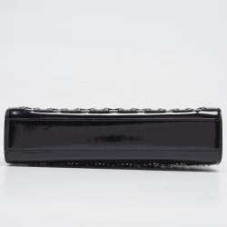 Pre Owned Alaia Black Patent Leather Studded Flap Clutch 