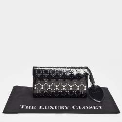 Pre Owned Alaia Black Patent Leather Studded Flap Clutch 