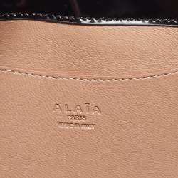 Pre Owned Alaia Black Patent Leather Studded Flap Clutch 